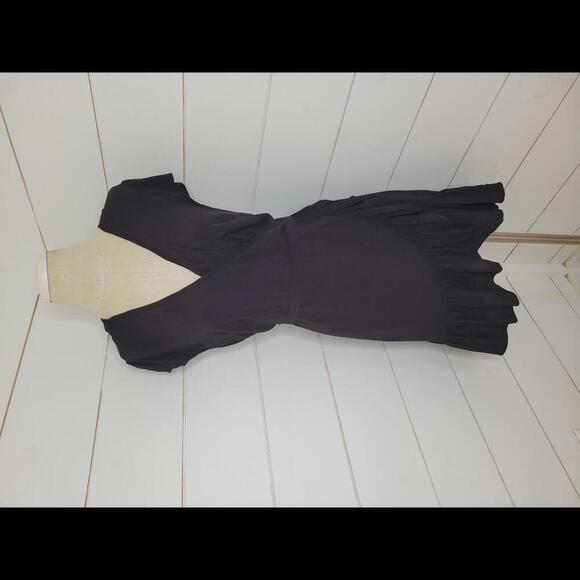 J CREW large (?) Black mini dress with ruffles - Picture 1 of 6